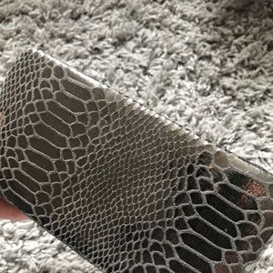 Steel gray snakeskin wallet